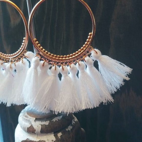 Jewelry | Boho Tassel Hoop Earrings | Poshmark